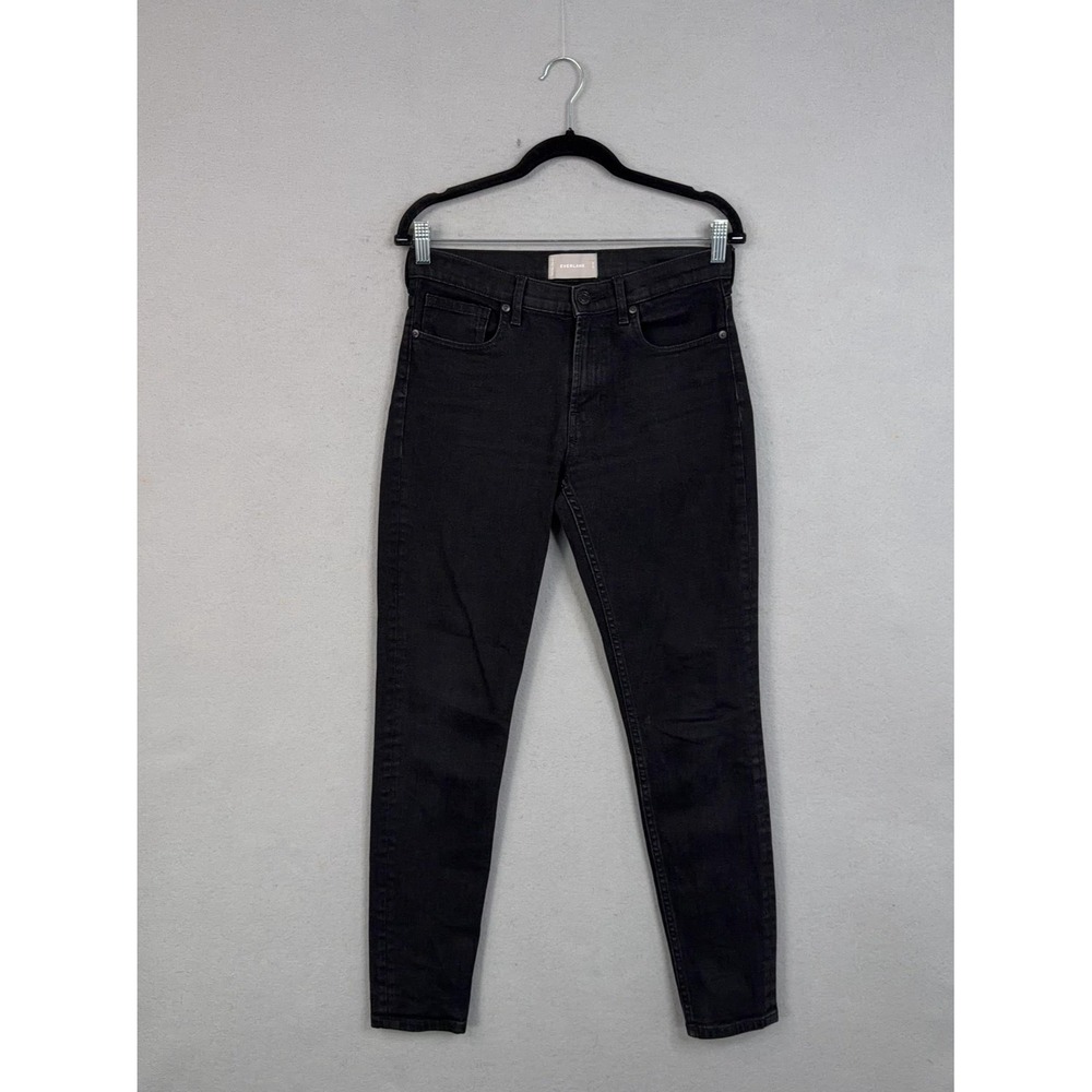 Everlane Jeans Womens 28 Tall Black Charcoal Wash Mid Rise Skinny Denim Ankle